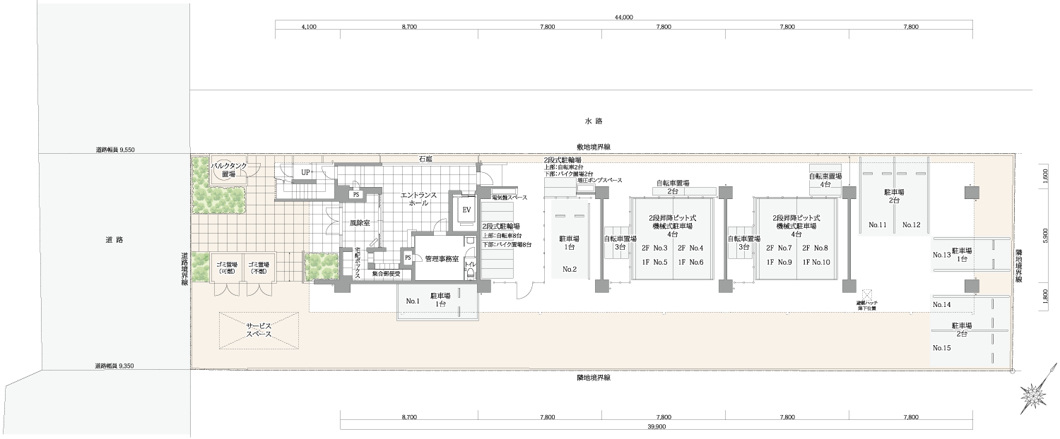 敷地配置図・平面図/1F