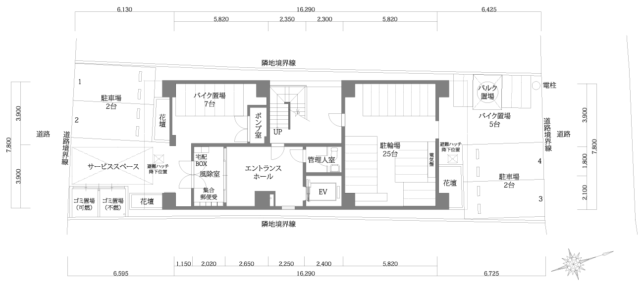 敷地配置図・平面図/1F