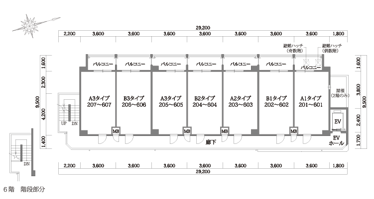 平面図 / 2F〜6F