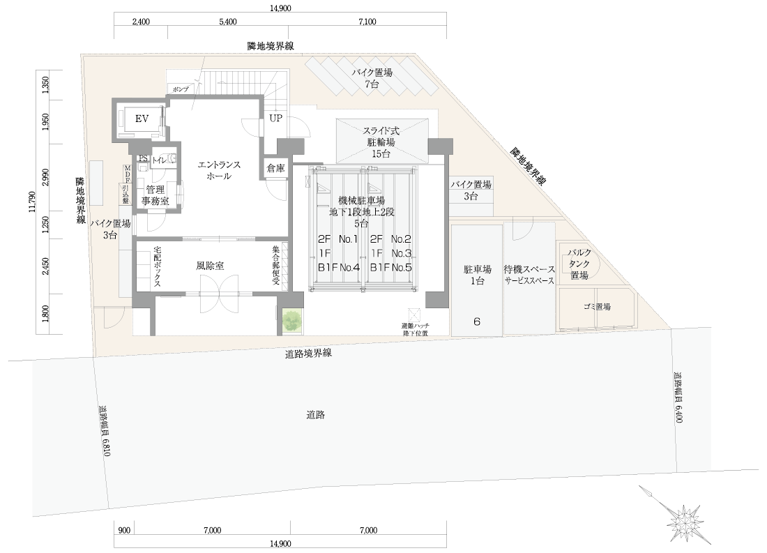 敷地配置図・平面図/1F