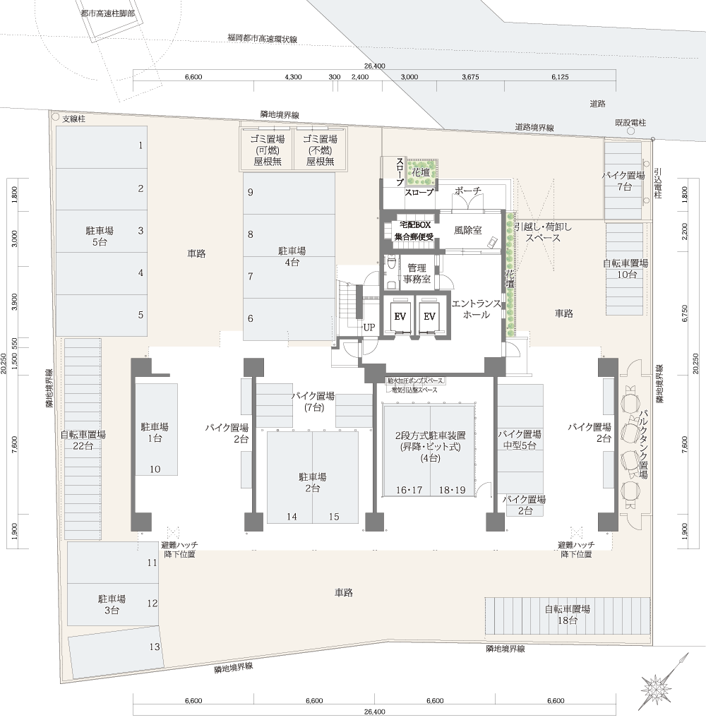 敷地配置図・平面図/1F