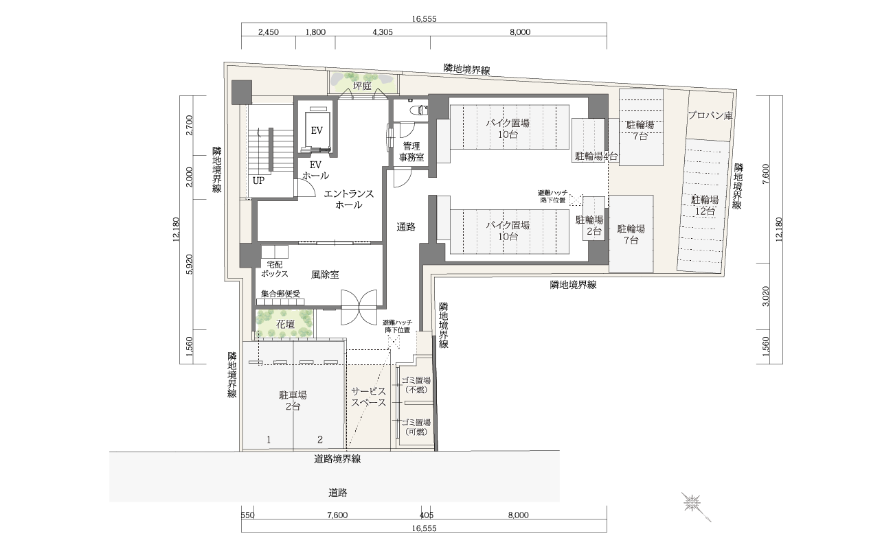 敷地配置図・平面図/1F