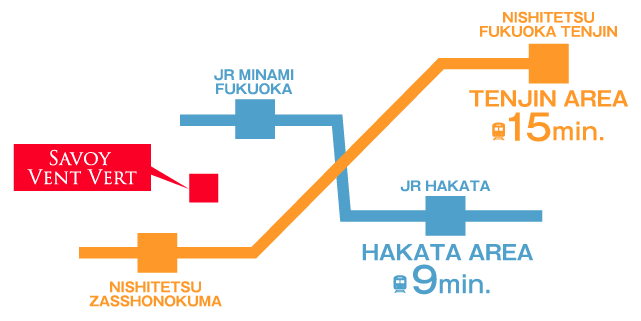 天神エリア・博多エリアへダブルアクセス